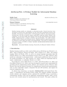 AdvSecureNet: A Python Toolkit for Adversarial Machine Learning