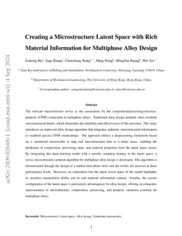 Creating a Microstructure Latent Space with Rich Material Information
  for Multiphase Alloy Design