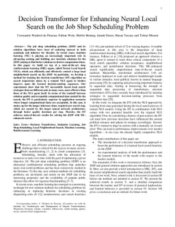 Decision Transformer for Enhancing Neural Local Search on the Job Shop Scheduling Problem