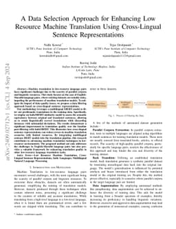 A Data Selection Approach for Enhancing Low Resource Machine Translation
  Using Cross-Lingual Sentence Representations