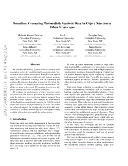 Boundless: Generating Photorealistic Synthetic Data for Object Detection
  in Urban Streetscapes
