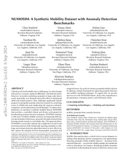 NUMOSIM: A Synthetic Mobility Dataset with Anomaly Detection Benchmarks