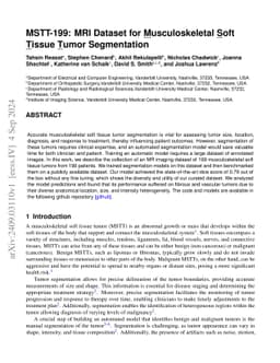 MSTT-199: MRI Dataset for Musculoskeletal Soft Tissue Tumor Segmentation