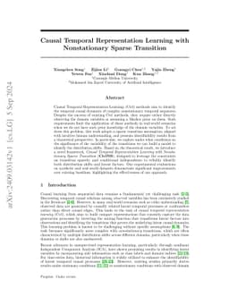 Causal Temporal Representation Learning with Nonstationary Sparse
  Transition