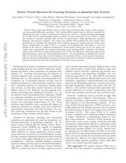 Fourier Neural Operators for Learning Dynamics in Quantum Spin Systems
