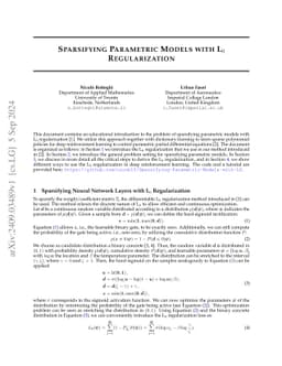 Sparsifying Parametric Models with L0 Regularization
