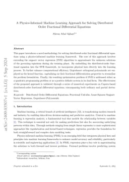 A Physics-Informed Machine Learning Approach for Solving Distributed
  Order Fractional Differential Equations