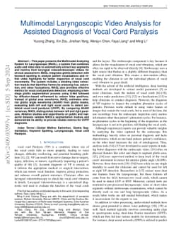 Multimodal Laryngoscopic Video Analysis for Assisted Diagnosis of Vocal Fold Paralysis