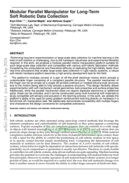 1 Modular Parallel Manipulator for Long-Term Soft Robotic Data
  Collection