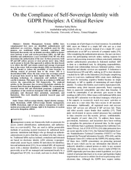On the Compliance of Self-Sovereign Identity with GDPR Principles: A
  Critical Review