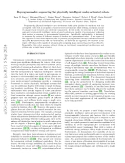 Reprogrammable sequencing for physically intelligent under-actuated
  robots