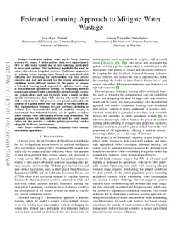 Federated Learning Approach to Mitigate Water Wastage