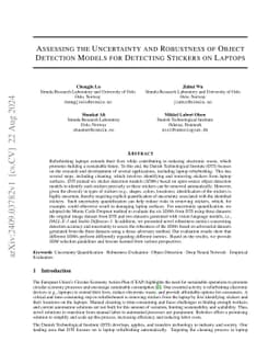 Assessing the Uncertainty and Robustness of Object Detection Models for
  Detecting Stickers on Laptops