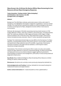 Mpox Screen Lite: AI-Driven On-Device Offline Mpox Screening for
  Low-Resource African Mpox Emergency Response