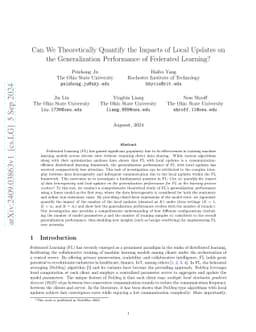 Can We Theoretically Quantify the Impacts of Local Updates on the
  Generalization Performance of Federated Learning?