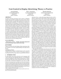 Cost-Control in Display Advertising: Theory vs Practice