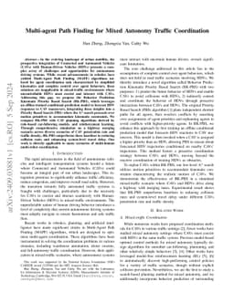 Multi-agent Path Finding for Mixed Autonomy Traffic Coordination