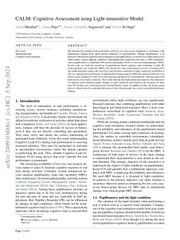 CALM: Cognitive Assessment using Light-insensitive Model