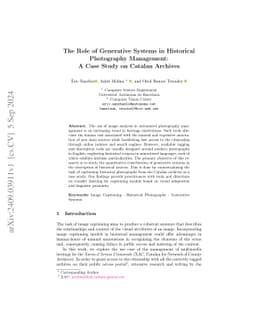 The Role of Generative Systems in Historical Photography Management: A
  Case Study on Catalan Archives