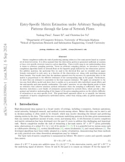 Entry-Specific Matrix Estimation under Arbitrary Sampling Patterns
  through the Lens of Network Flows