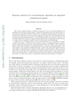 Runtime analysis of a coevolutionary algorithm on impartial
  combinatorial games