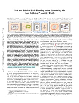 Safe and Efficient Path Planning under Uncertainty via Deep Collision
  Probability Fields