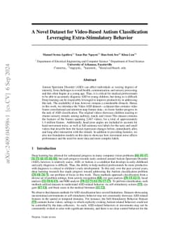 A Novel Dataset for Video-Based Autism Classification Leveraging
  Extra-Stimulatory Behavior