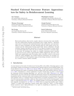 Stacked Universal Successor Feature Approximators for Safety in
  Reinforcement Learning