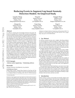 Reducing Events to Augment Log-based Anomaly Detection Models: An
  Empirical Study