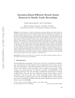 Attention-Based Efficient Breath Sound Removal in Studio Audio
  Recordings