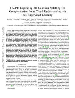 GS-PT: Exploiting 3D Gaussian Splatting for Comprehensive Point Cloud
  Understanding via Self-supervised Learning