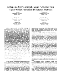 Enhancing Convolutional Neural Networks with Higher-Order Numerical
  Difference Methods