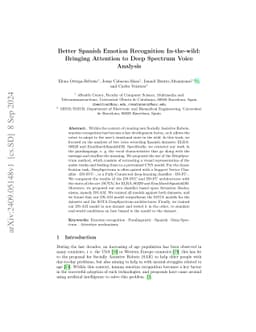Better Spanish Emotion Recognition In-the-wild: Bringing Attention to
  Deep Spectrum Voice Analysis