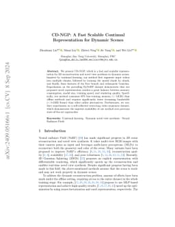 CD-NGP: A Fast Scalable Continual Representation for Dynamic Scenes