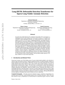 Lung-DETR: Deformable Detection Transformer for Sparse Lung Nodule
  Anomaly Detection