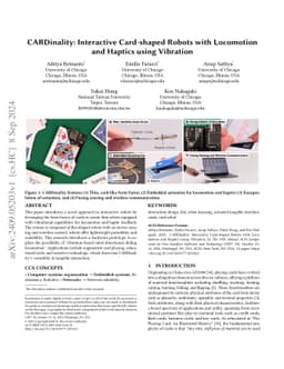 CARDinality: Interactive Card-shaped Robots with Locomotion and Haptics
  using Vibration