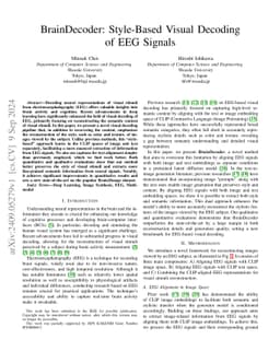 BrainDecoder: Style-Based Visual Decoding of EEG Signals