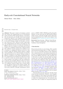 Early-exit Convolutional Neural Networks