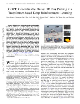 GOPT: Generalizable Online 3D Bin Packing via Transformer-based Deep
  Reinforcement Learning