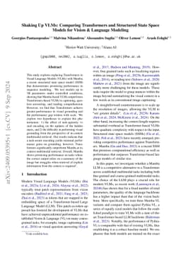 Shaking Up VLMs: Comparing Transformers and Structured State Space
  Models for Vision & Language Modeling