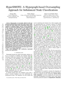 HyperSMOTE: A Hypergraph-based Oversampling Approach for Imbalanced Node
  Classifications