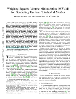 Weighted Squared Volume Minimization (WSVM) for Generating Uniform
  Tetrahedral Meshes