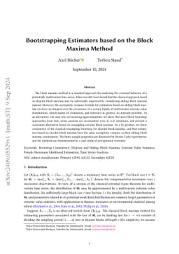Bootstrapping Estimators based on the Block Maxima Method