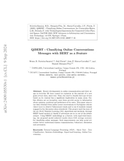 QiBERT -- Classifying Online Conversations Messages with BERT as a
  Feature