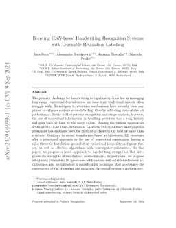 Boosting CNN-based Handwriting Recognition Systems with Learnable
  Relaxation Labeling