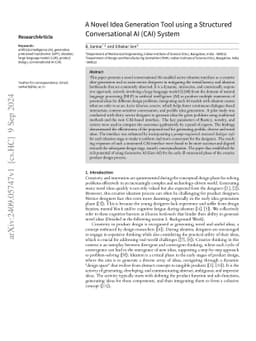 A Novel Idea Generation Tool using a Structured Conversational AI (CAI)
  System