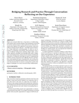 Bridging Research and Practice Through Conversation: Reflecting on Our
  Experience