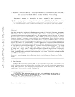 STLLM-DF: A Spatial-Temporal Large Language Model with Diffusion for
  Enhanced Multi-Mode Traffic System Forecasting