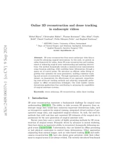 Online 3D reconstruction and dense tracking in endoscopic videos