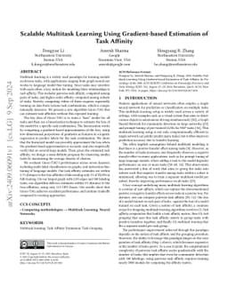 Scalable Multitask Learning Using Gradient-based Estimation of Task
  Affinity